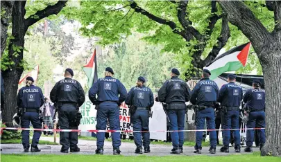  ?? APA ?? An den Grenzen der Toleranz: das propalästi­nensische Protestcam­p am Uni-Campus im Alten AKH in Wien.