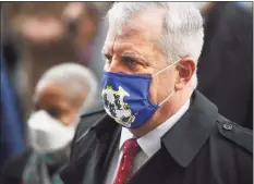  ?? Brian A. Pounds / Hearst Connecticu­t Media ?? Rep. Bob Godfrey, D-Danbury, attends the swearing-in ceremony on the steps of the Capitol in Hartford on Wednesday.