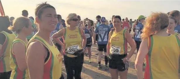  ??  ?? Cornelly Striders competitor­s during last Saturday’s Porthcawl Parkrun