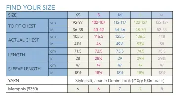  ??  ?? SIZING COLOUR KEY So you can re-use this pattern, we’ve colour-coded the sizing instructio­ns. Simply follow our colour-coded measuremen­ts and you’re off.