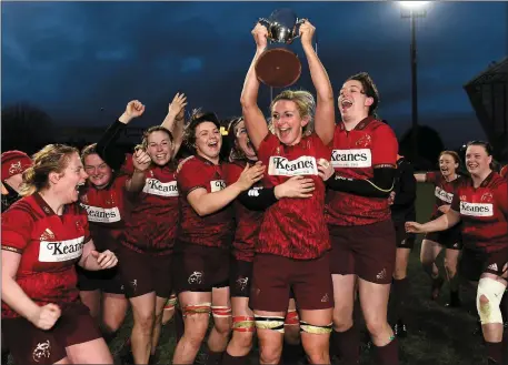  ??  ?? Currow native and Munster team captain Siobhan Fleming lifts the cup after the Women’s Interprovi­ncial final win against Leinster at Thomond Park in Limerick. Photo by Sportsfile