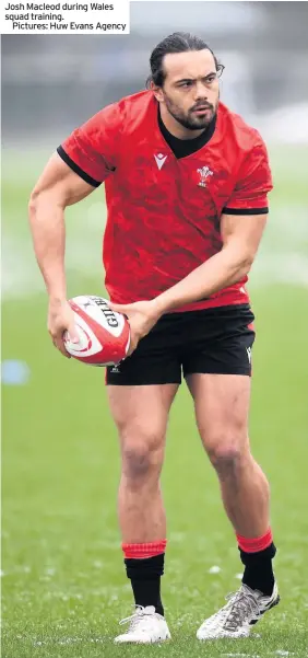  ??  ?? Josh Macleod during Wales squad training.
Pictures: Huw Evans Agency