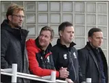  ??  ?? EARLY BIRD: Klopp watches Liverpool’s U18s take on Stoke at Kirkby yesterday