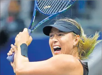  ??  ?? Maria Sharapova beat USA’s Sofia Kenin in the third round to advance in the US Open on Friday.