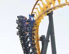  ??  ?? THE LAST TWIST. Ratanga Junction’s Cobra was the first suspended roller-coaster in SA.