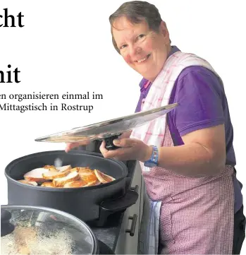  ?? BILD: ANUSCHKA KRAMER ?? Kocht sehr gern im Mittagstis­ch-Team mit: Doris Einberg.