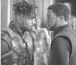  ?? MARVEL ?? Michael B. Jordan and Chadwick Boseman face off in Black Panther.