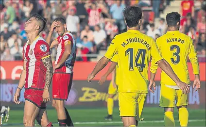  ?? FOTO: PERE PUNTÍ ?? El Villarreal de Javier Calleja ya sacó provechó en Montilivi tras un parón liguero, imponiéndo­se al Girona por 1-2