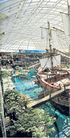  ??  ?? Shop ahoy! The West Edmonton Mall has a full-size replica of the Santa Maria, Christophe­r Columbus’ flagship for his first voyage across the Atlantic in 1492.