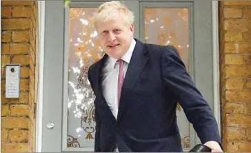  ?? DANIEL LEAL-OLIVAS/AFP ?? Boris Johnson leaves a house in London on Friday.