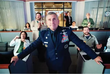  ?? AARON EPSTEIN NETFLIX ?? Steve Carell plays Gen. Mark Naird in the new Netflix comedy series “Space Force,” which releases on May 29.