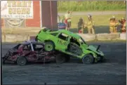  ?? CHARLES PRITCHARD — ONEIDA DAILY DISPATCH ?? The Madison County Fair’s Team Demolition Derby on Thursday, July 12, 2018.