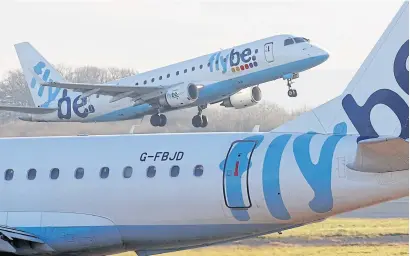  ?? REUTERS ?? A Flybe plane takes off from Manchester Airport on January 20, 2020.