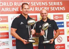  ?? Virendra Saklani/Gulf News ?? Tony Philp (left) and Cory Sweeney at the Emirates Airline Dubai Rugby Sevens Press Conference in Dubai yesterday.