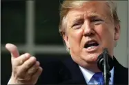  ?? EVAN VUCCI ?? AP PHOTO BY President Donald Trump speaks during an event in the Rose Garden at the White House to declare a national emergency in order to build a wall along the southern border, Friday, Feb. 15 in Washington.