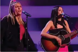  ??  ?? Girlzone: Georgia Gaffney and Missy Keating on The Voice UK