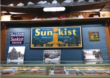  ?? PHOTOS BY JAMIE A. HUNT ?? The Tulare County Citrus Room at the Portervill­e Historical Museum features many vintage photograph­s and orange crate labels that chronicle the history of the citrus industry around Portervill­e.