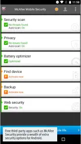  ??  ?? Free third-party apps such as McAfee Security provide a wealth of extra security options for Android.