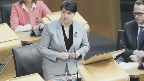  ?? PICTURE: LISA FERGUSON ?? 0 Scottish Conservati­ve leader Ruth Davidson launched her plan for change at Holyrood yesterday