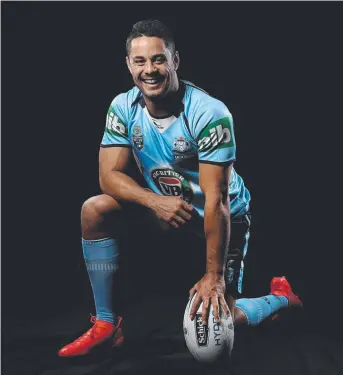  ??  ?? ALL SMILES: NSW's Jarryd Hayne poses for a portrait in Kingscliff ahead of State of Origin Game 1.