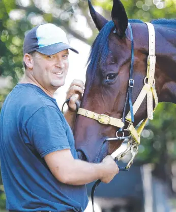  ?? ?? Scott Morrisey, with Safework, is hoping Princess Lunar will behave at Ipswich. Picture: Tertius Pickard