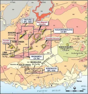  ??  ?? Thunderstr­uck Resources has four mineral exploratio­n sites in Fiji, including Liwa Creek and Rama Creek.