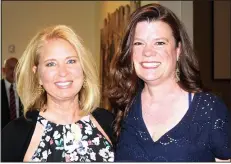  ?? NWA Democrat-Gazette/CARIN SCHOPPMEYE­R ?? Lisa Vail (left) and Candace Dixon-Horne enjoy the BOST dinner.