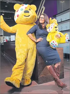  ??  ?? Judith Ralston and Pudsey at BBC Scotland’s Glasgow studios