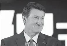  ?? AP ?? National Hockey League legend Wayne Gretzky attends a promotiona­l event for Chinese hockey club Kunlun Red Star in Beijing in September 2018.