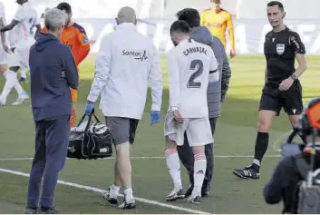  ?? //EFE ?? Carvajal se volvió a lesionar por cuarta vez esta temporada