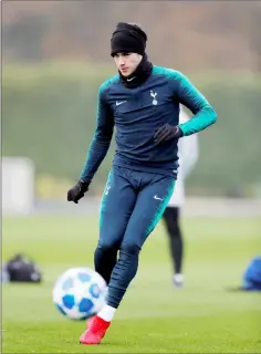  ?? — Reuters photo ?? Tottenham’s Harry Winks during training at the club’s training centre in London.