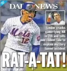  ?? Saturday, May 8, 2021 ?? Francisco Lindor celebrates his first Citi homer as Mets rally to beat Arizona, 5-4, but postgame focus falls on rat tale he and Jeff McNeil peddle.
