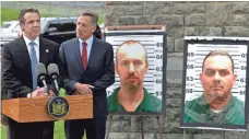  ?? SETH WENIG, AP ?? New York Gov. Andrew Cuomo, left, speaks Wednesday during a joint news briefing with Vermont Gov. Peter Shumlin.