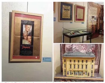  ??  ?? L’affiche du film Les Liaisons dangereuse­s à gauche, une des salles consacrées à La Montansier (en haut à droite), une maquette du théâtre (en bas à droite).