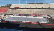  ?? Aaron Beard/Associated Press ?? Carter-Finley Stadium in Raleigh, N.C. is prepared to host an NHL Stadium Series game between the Hurricanes and Capitals on Saturday night.