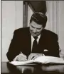  ??  ?? In 1988, President Reagan signed an FHA bill that put HECM loans into law. FACT: