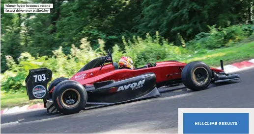  ?? ?? Winner Ryder becomes secondfast­est driver ever at Shelsley