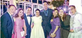  ??  ?? Love triumphs: (from left) Philip and Small Laude, newlyweds Atom and Nathalie Henares, Dr. Hayden Kho, Dr. Vicki Belo, Alice Eduardo and Jojie Dingcong.