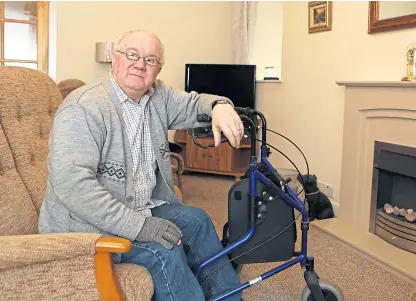  ?? Picture: Gareth Jennings. ?? Jim Baker, who suffers from COPD, at the couple’s home in Carnoustie.