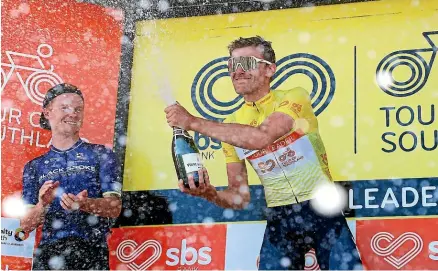  ?? Photo: ROBYN EDIE, SOUTHLAND TIMES/STUFF. ?? Last year’s tour winner Michael Vink celebratin­g his win.