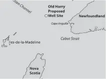  ??  ?? A map showing the position of the Old Harry oil and gas exploratio­n site.