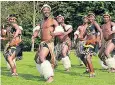  ??  ?? Lions of Zululand’s war dance was an unexpected treat for Yorkshire pupils