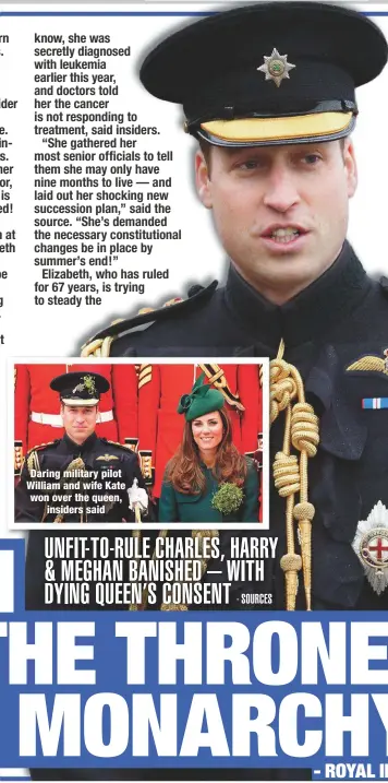  ??  ?? Daring military pilot William and wife Kate won over the queen,
insiders said