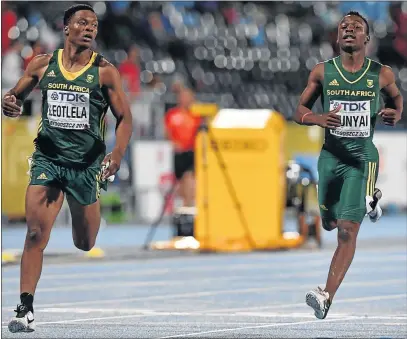  ?? PHOTO: ROGER SEDRES/GALLO IMAGES ?? PROSPECTS: Gift Leotlela and Clarence Munyai are heading to Rio Olympics following mixed fortunes at the World Junior Championsh­ips that ended in Poland yesterday