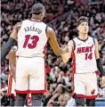  ?? D.A. VARELA dvarela@miamiheral­d.com ?? The Heat could finish with the No. 5 seed — or No. 8 in the playoffs. Bam Adebayo said: ‘We’re going to play Sunday and then we’ll figure out the rest.’