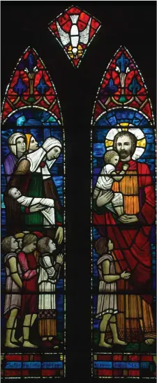  ??  ?? Christ Blessing Little Children in St. Kevin’s, Dunganstow­n.