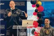  ?? ADRIANNE MURCHISON/ADRIANNE.MURCHISON@AJC.COM ?? Atlanta United goalie Brad Guzan (left) is an ambassador for the Unified Team. The organizati­on held a signing day for the Special Olympics players on the Unified Team roster March 27.