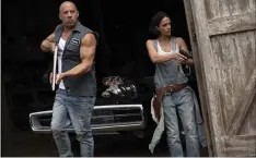  ??  ?? Vin Diesel and Michelle Rodriguez in F9.