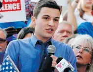  ?? RHONA WISE / AFP / GETTY IMAGES ?? Marjory Stoneman Douglas High School student Cameron Kasky has been part of an outpouring of anger from students who survived last week’s shooting.