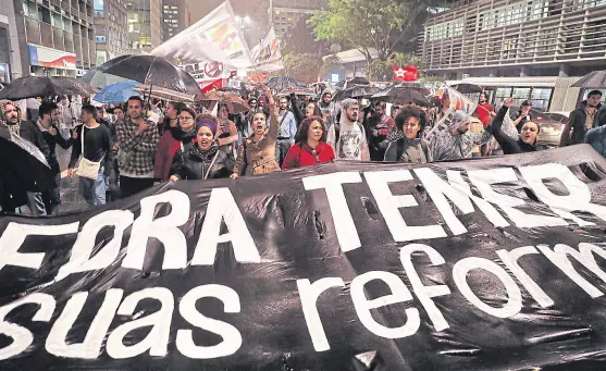  ?? Andre penner/ap ?? Las revelacion­es sobre Temer desataron protestas en San pablo